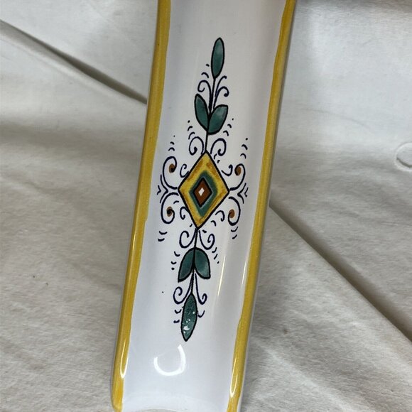 Nova Deruta Majolica Spoon Rest With Foliage And Scrolls Made In Italy - Picture 5 of 10